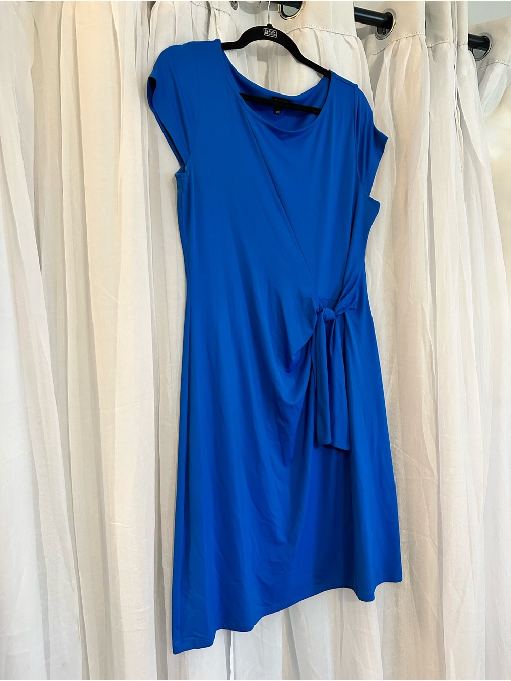 Talbots Cap-Sleeve Royal Blue Tie-Waist Dress size 12” - Picture 1 of 8